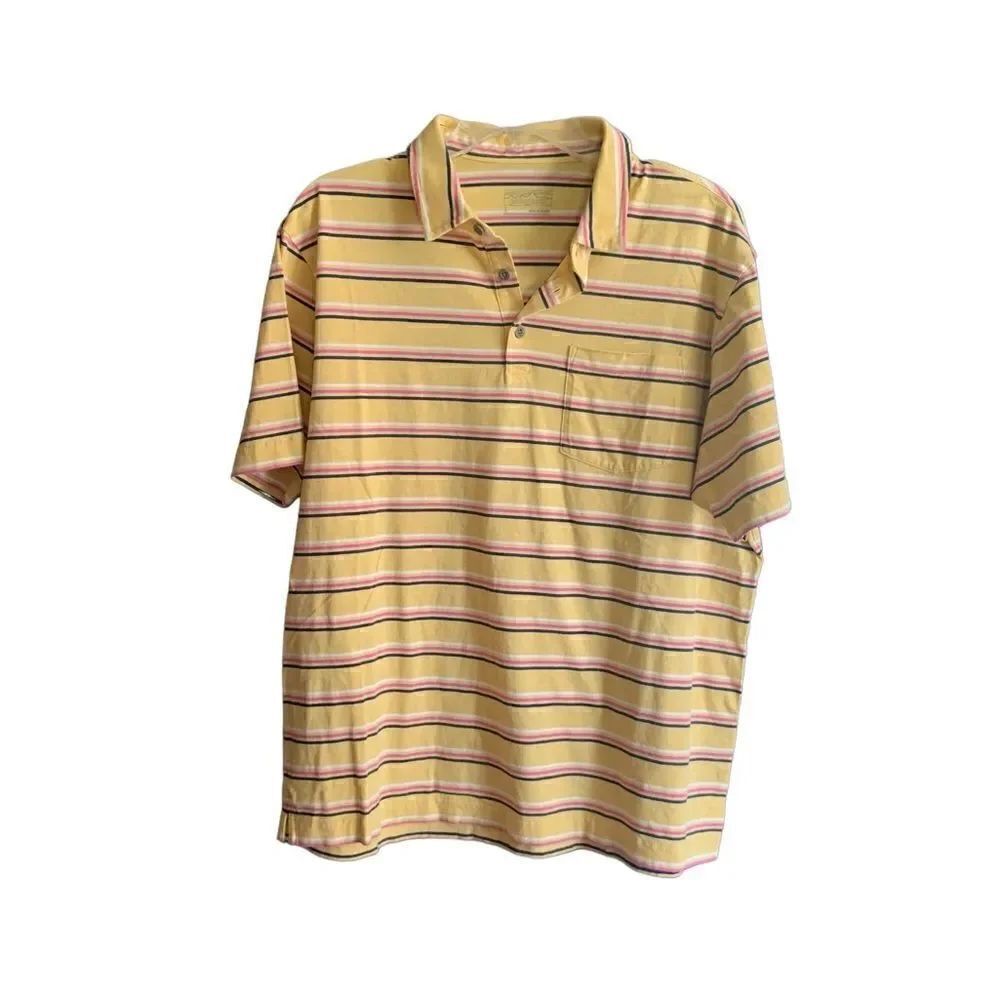 Patagonia Striped Polo Shirt Size Large